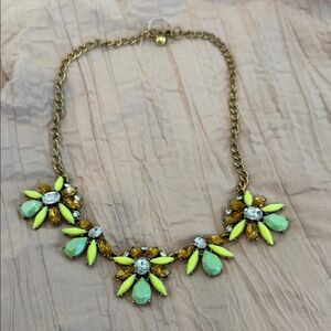 NEW J. Crew Yellow and Green Floral Necklace